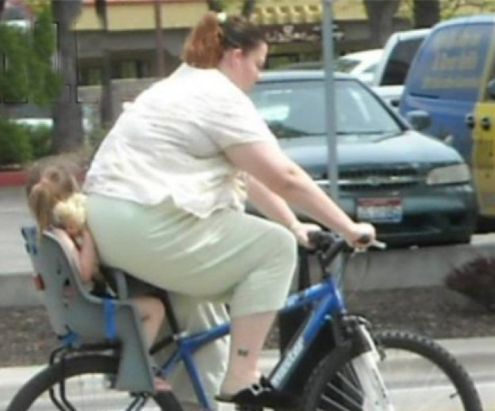 mummy on a bike