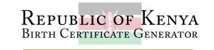 Kenya Birth Certificate
