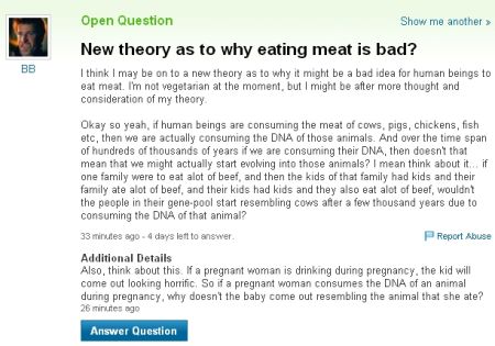 Eating meat theory