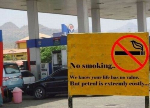 the cost of gas: don't smoke