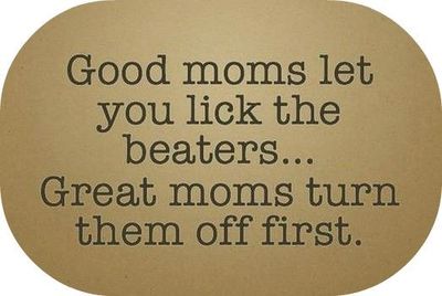 good moms let you lick the beaters great mums turn them on