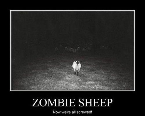 zombie sheep demotivational