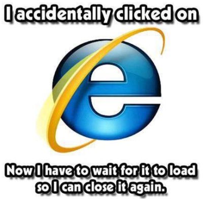 I accidentally clicked on IE
