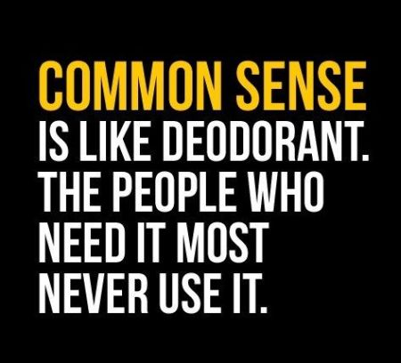 common sense is like deodorant the people who need it most never use it