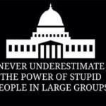 never underestimate the power of stupid people in large groups politics