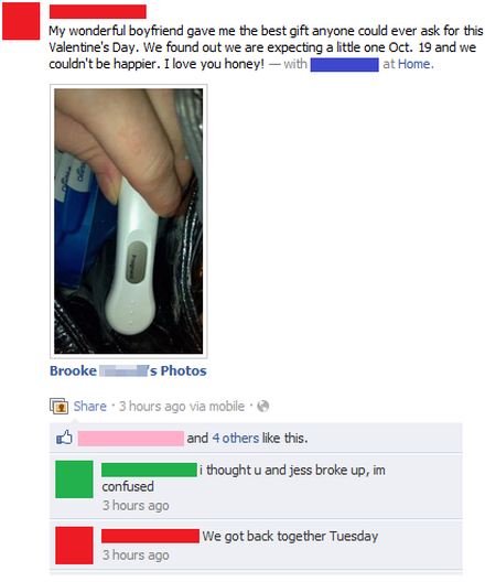 Pregnancy test fail on facebook