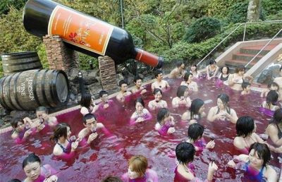 Asian pool of wine