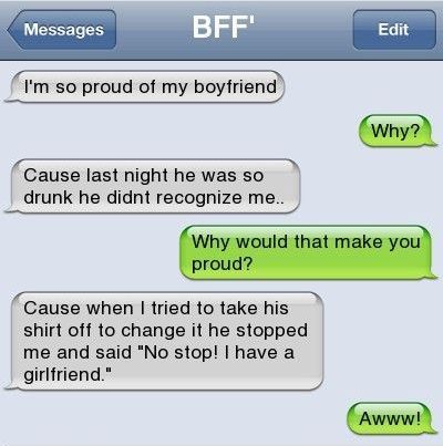 Drunk boyfriend owns it on iphone