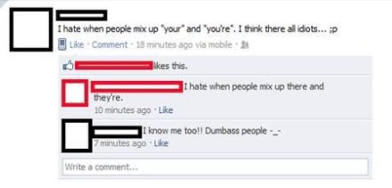 grammar nazi fail on facebook
