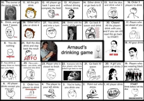 Arnaud's drinking game -funny meme