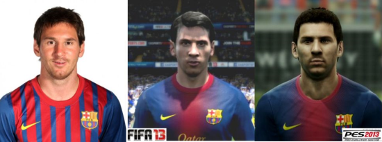 Lionel Messi graphics compare FIFA vs PES