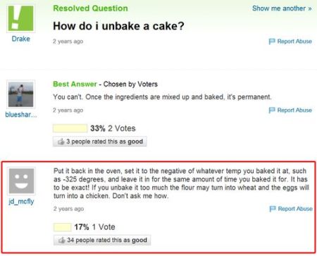How do I unbake a cake