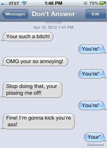 funny spelling fight  on Iphone