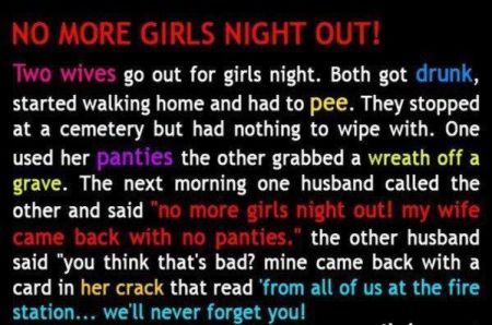 No more girls night out funny