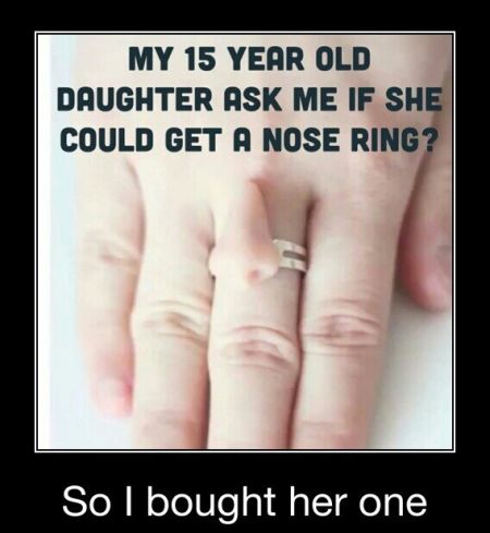 my daughers nose ring funny