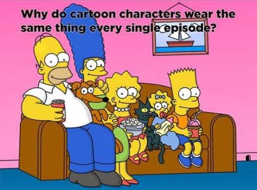 why do cartoon characters wear the same clothes