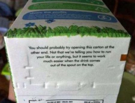 Milk box humor