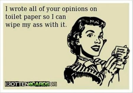 I wrote all your opinions on toilet paper ecard