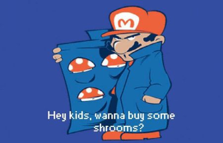 mario bros hey kids wanna buy some shrooms