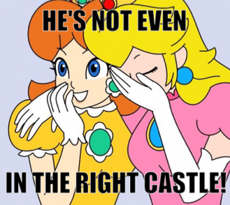 Mario bros peach he isn't even in the right castle