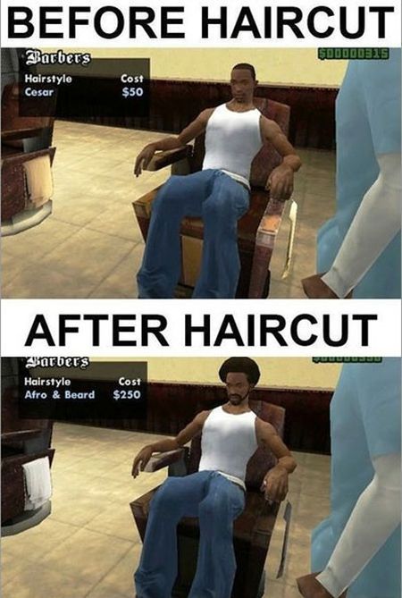 GTA meme before haircut and after haircut