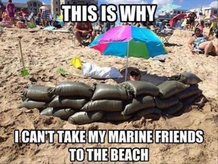 I can’t take my marine friends to the beach funny