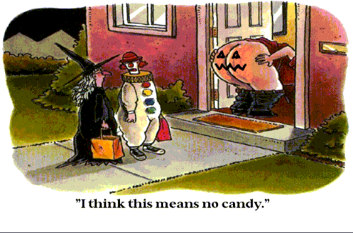 I think this means no candy funny cartoon