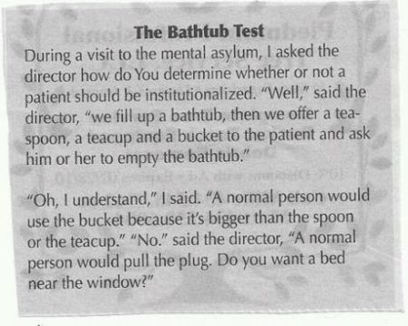 the bathtub test funny