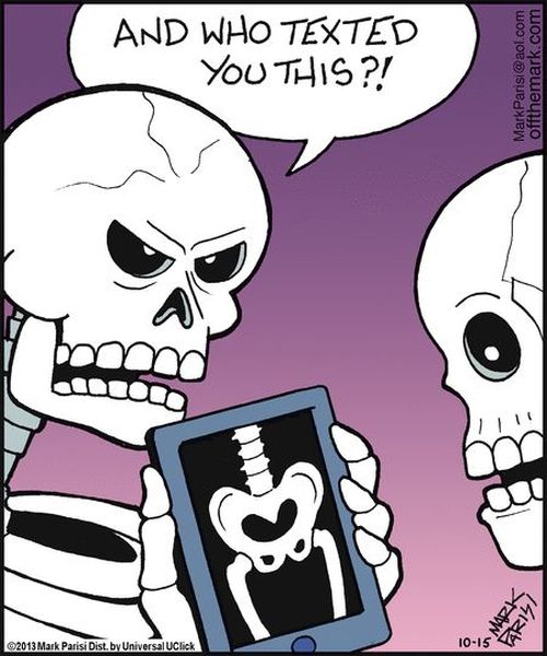 and who texted you this funny bones cartoon