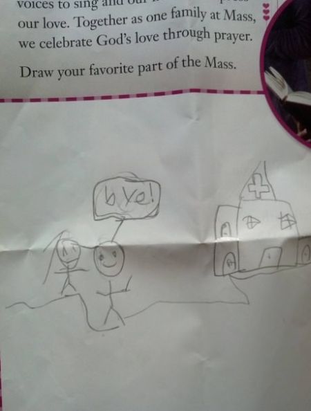 Draw your favorite part of the mass funny