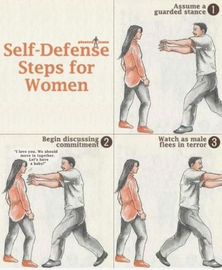 self defense steps for women funny