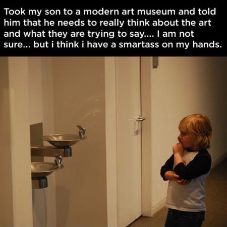 took my son to a modern art museum funny