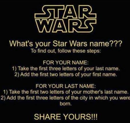 what’s your star wars name