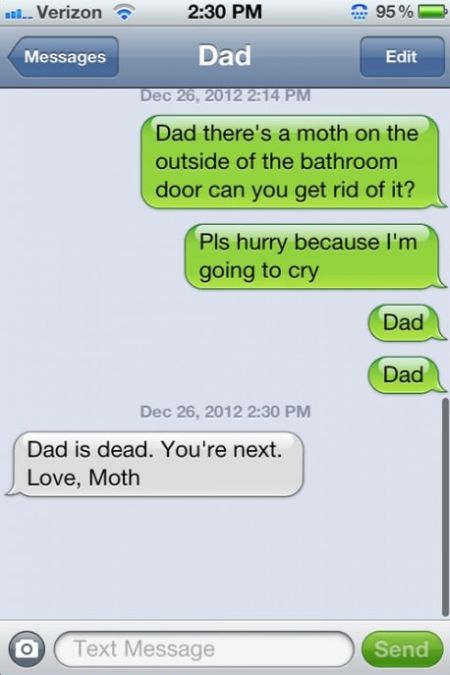 dad iphone moth prank