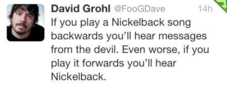David Grohl Nickelback song funny tweet