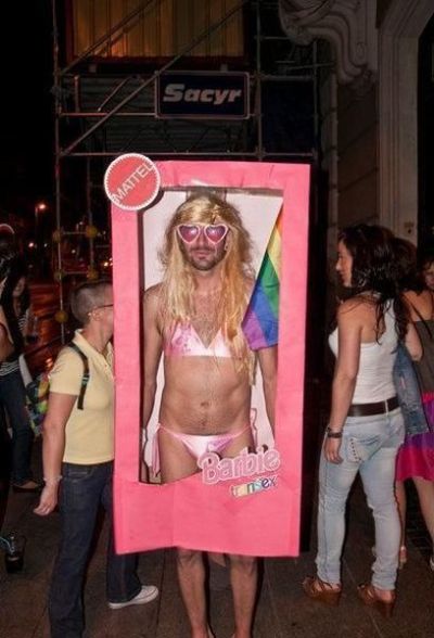 Funny Halloween costume Barbie transexual
