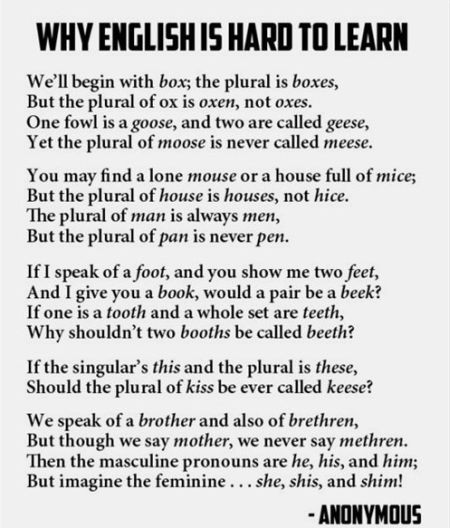 why English is hard to learn