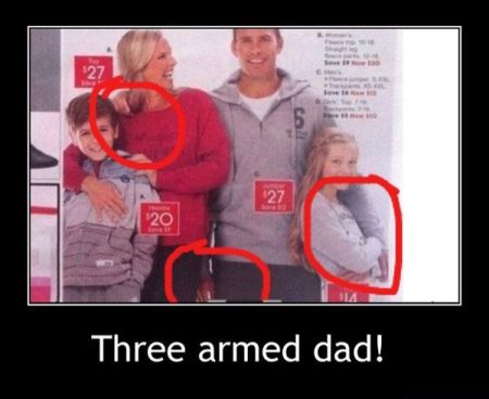 three armed dad photoshop fail