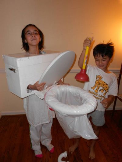 Funny Halloween costume toilet