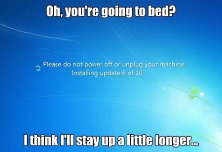 oh you’re going to bed? Windows update funny