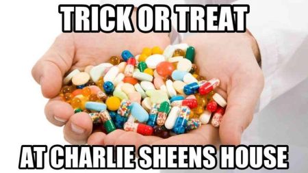 trick or treat at Charlie sheens