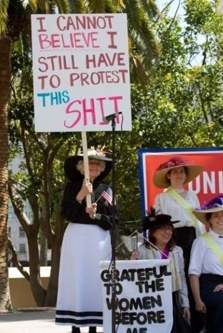 funny granny protesting