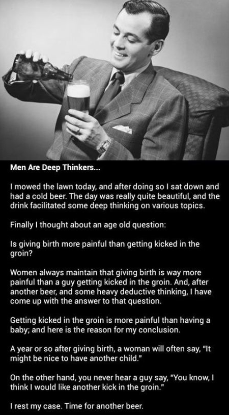 men are deep thinkers
