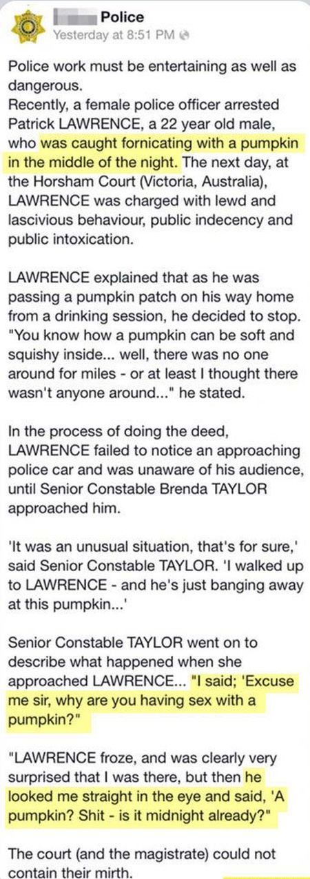 police funny pumpkin