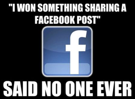 won something sharing a facebook post said no one ever