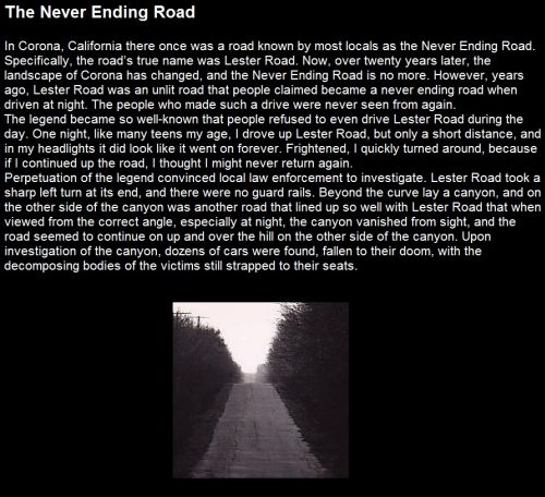 the never ending road