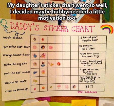 daddy’s sticker chart