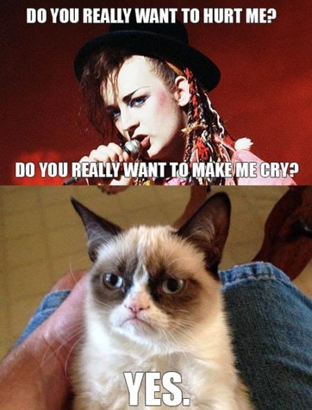 boy George grumpy cat meme