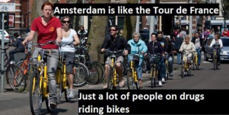 Amsterdam is like the  tour de France meme