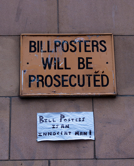 bill posters will be prosecuted